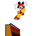 Mickey on a skateboard