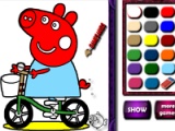 flash игра Piggy on bike. Coloring
